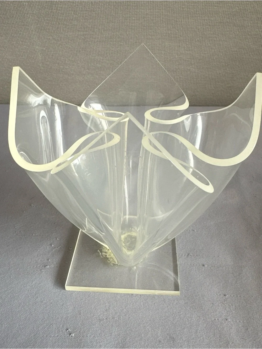 Clear Decorative Acrylic Flower Vase - Translucent White Accent